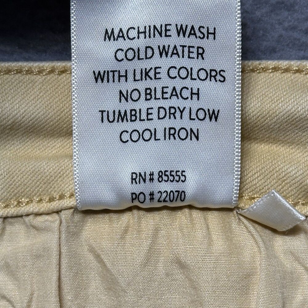 Cosmic Blue Love Womens 32 Jeans Beige Straight Crop Stretch Slit Hem EUC - Picture 6 of 10